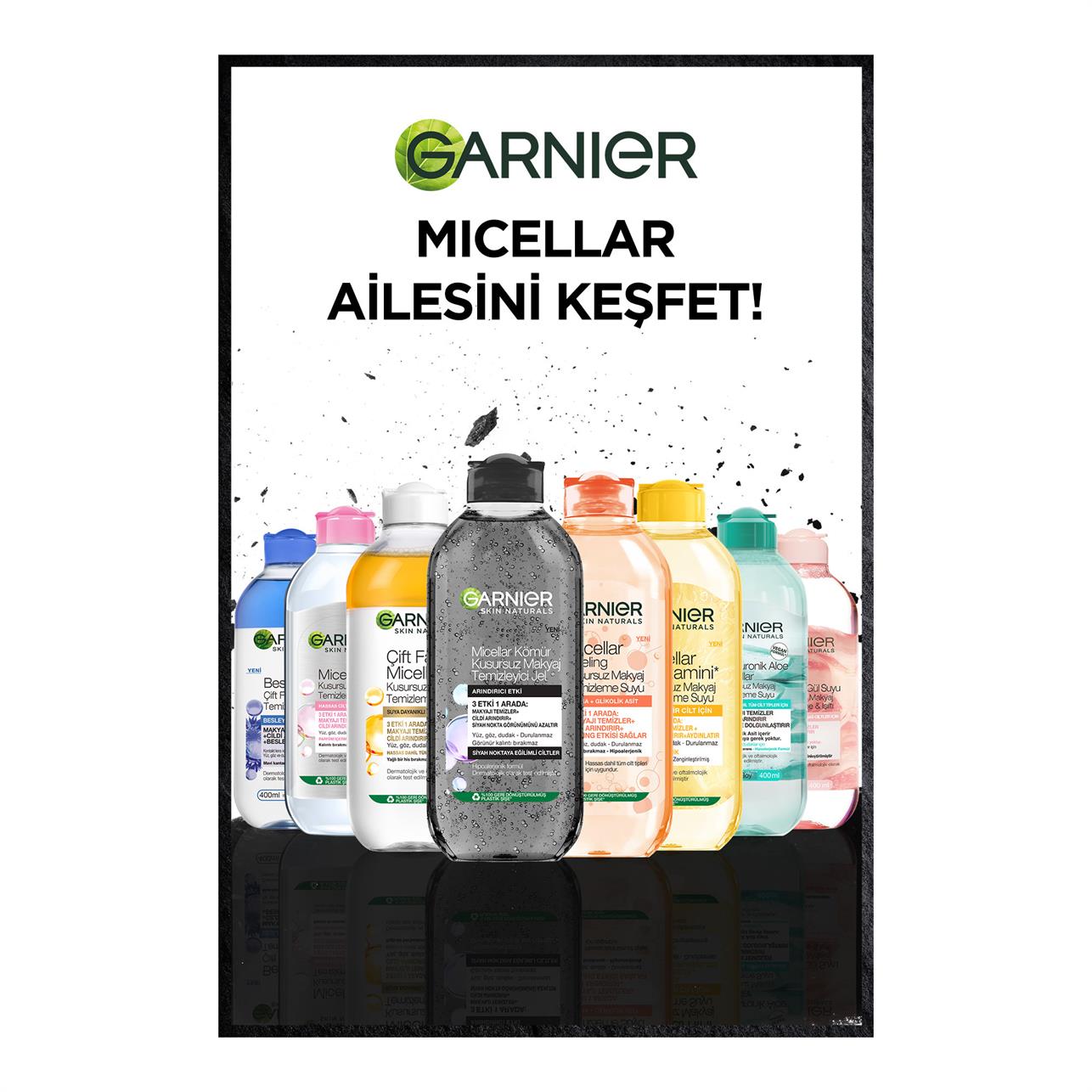 Garnier Micellar Kömür Kusursuz Makyaj Temizleme Jeli 400 ml.
