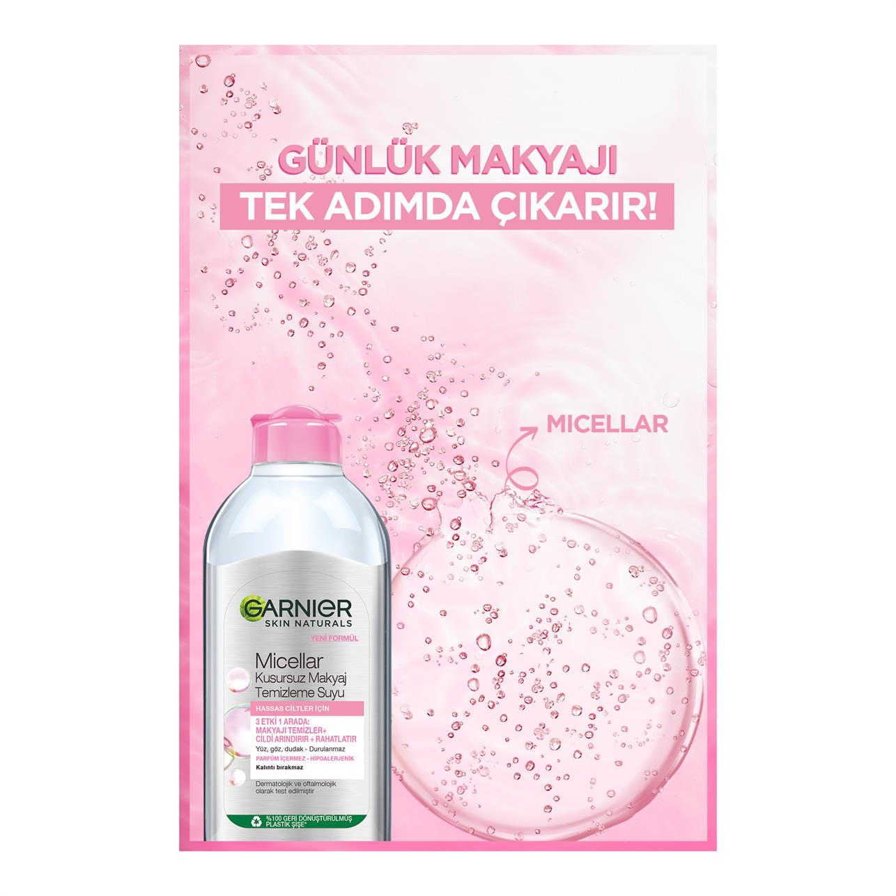 Garnier Micellar Kusursuz Makyaj Temizleme Suyu 375 ml.