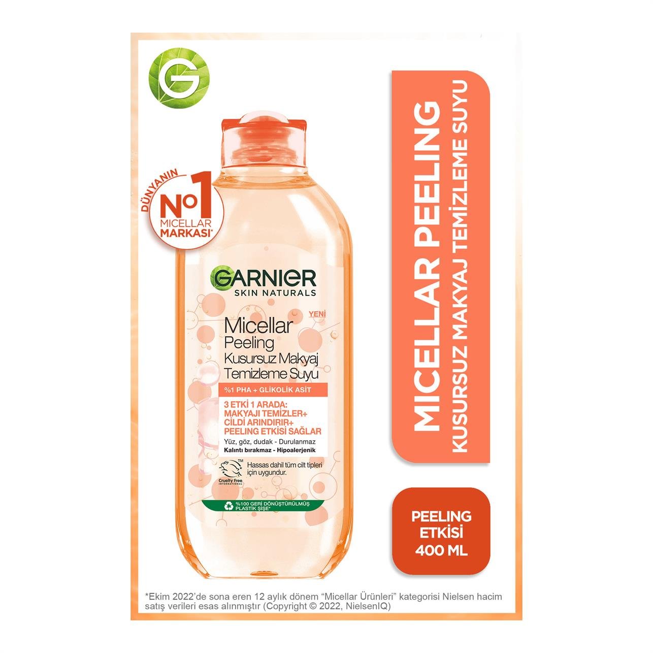 Garnier Micellar Peeling Kusursuz Makyaj Temizleme Suyu 400 ml