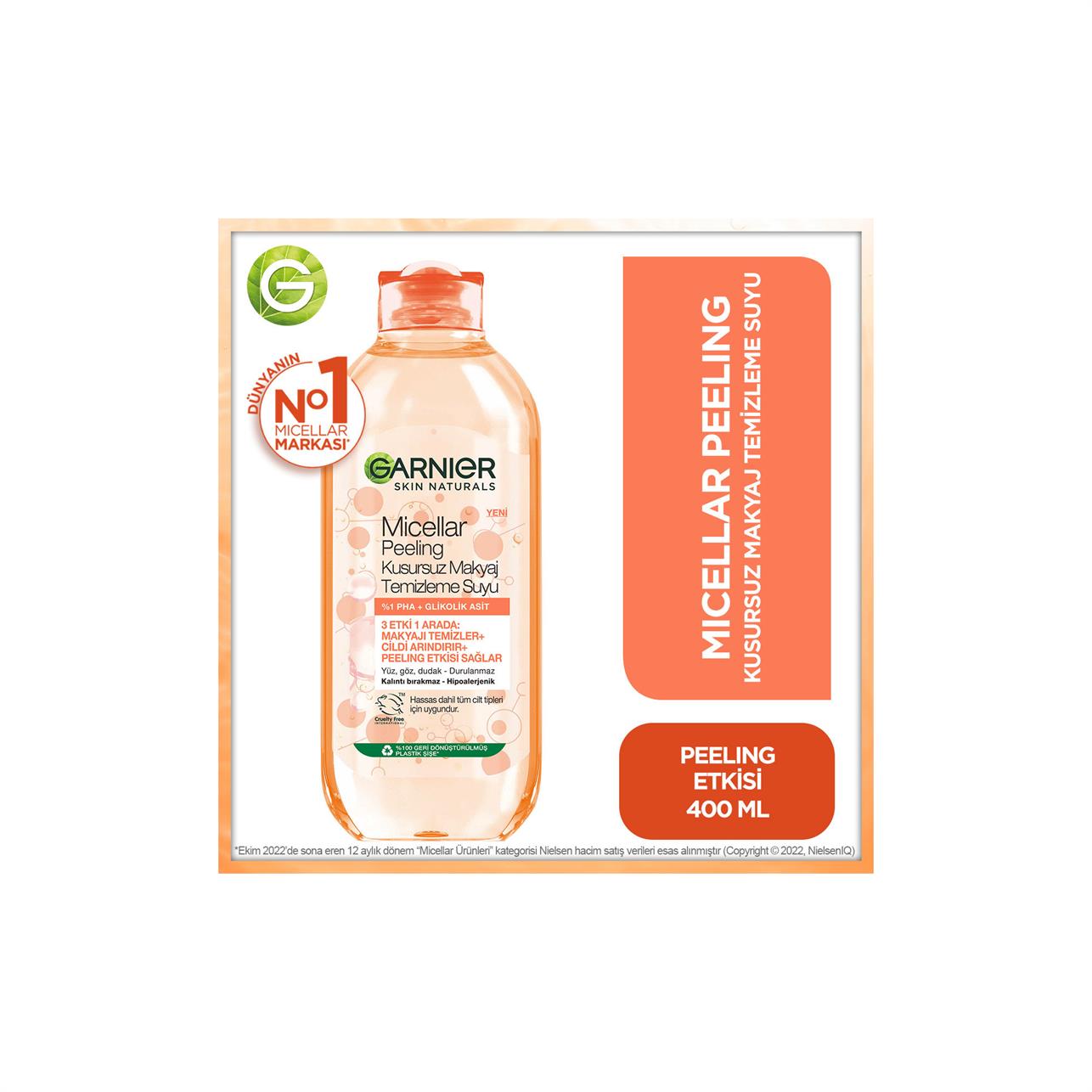Garnier Micellar Peeling Kusursuz Makyaj Temizleme Suyu 400 ml