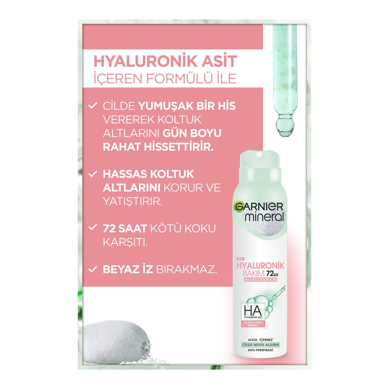 Garnier Mineral Hyaluron Bakım Deodorant Kadın 150ml