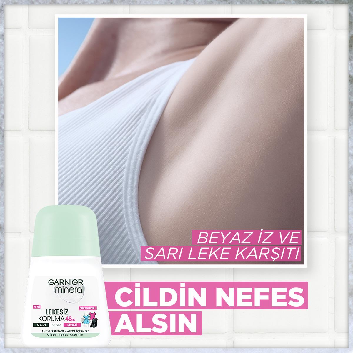 Garnier Roll-On Lekesiz Koruma Siyah Beyaz Renkliler İçin Kadın 50 ml
