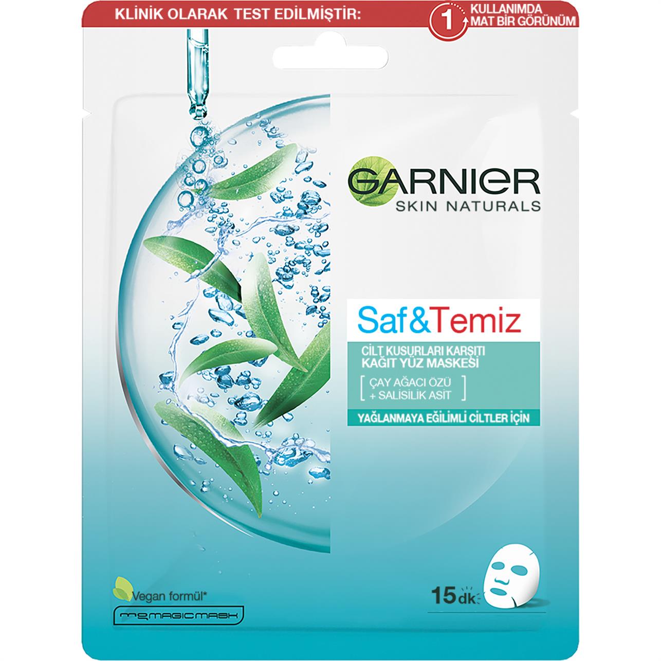 Garnier Saf & Temiz Cilt Kusurları Kaşıtı Kağıt Yüz Maskesi