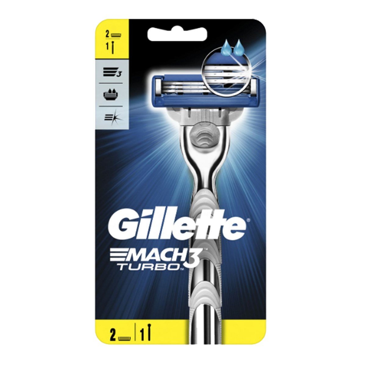Gillette Mach3 Turbo Tıraş Makinesi +2 Yedek 