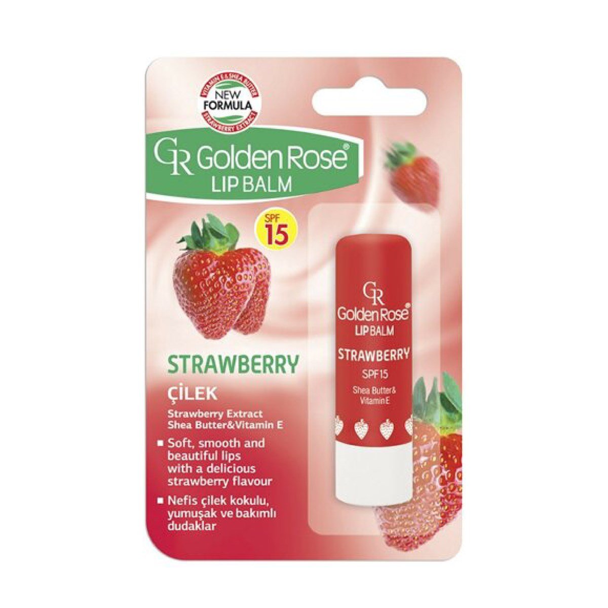 Golden Rose Lip Balm Strawberry Çilekli Dudak Balmı SPF15
