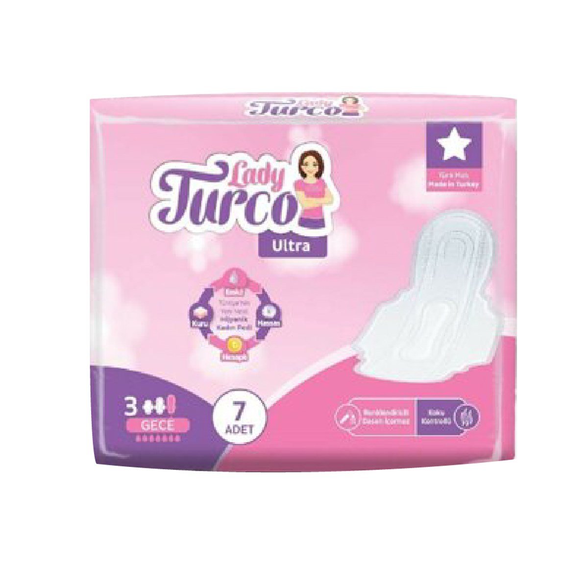Lady Turco Ultra İnce Ped Gece 7'li