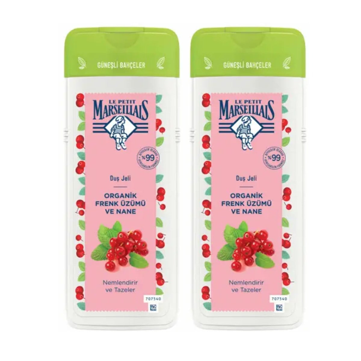 Le Petit Marseillais Duş Jeli Organik Frenk Üzümü ve Naneli 400ml+400ml