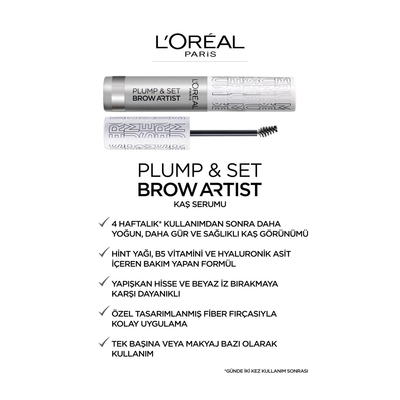 Loreal Paris Brow Artist Plump&Set Şeffaf Kaş Sabitleyici Maskara
