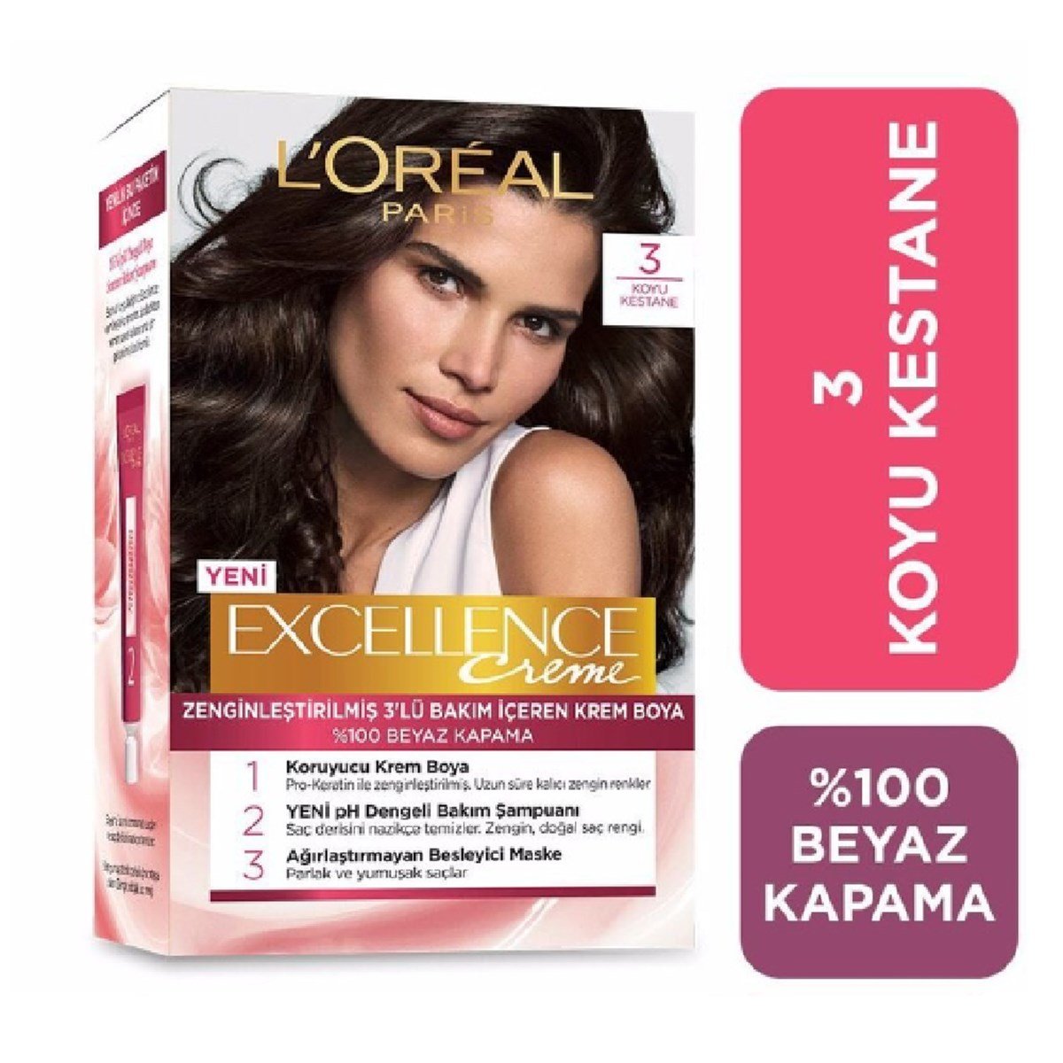 Loreal Paris Excellence Creme Set Boya Koyu Kestane 3