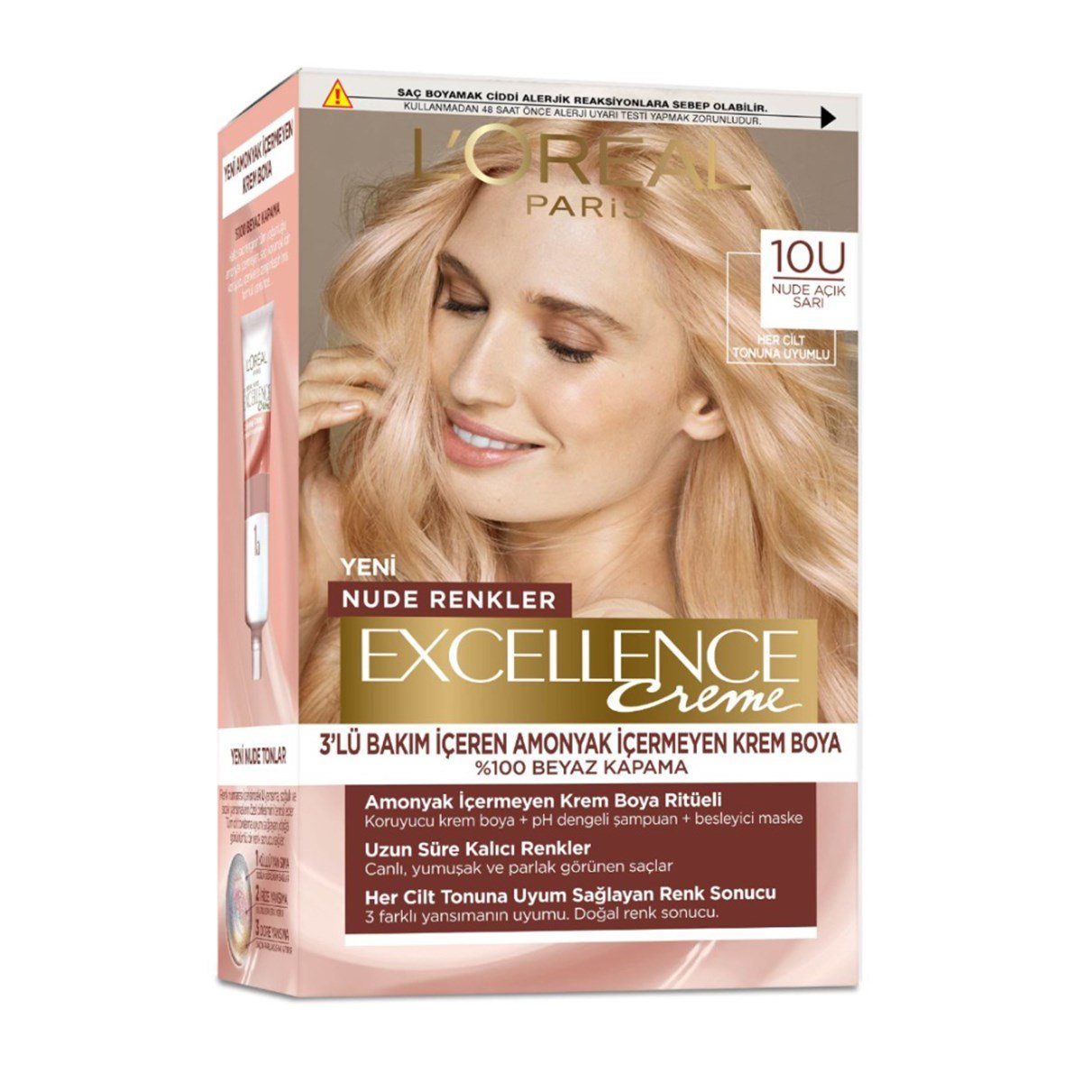 Loreal Paris Excellence Creme Set Boya Nude Açık Sarı No:10U