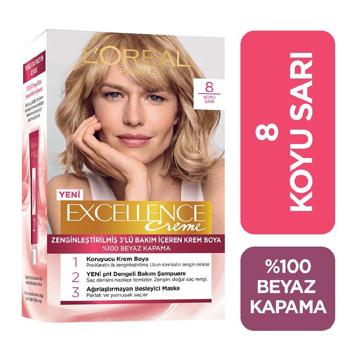 Loreal Paris Excellence Creme Set Boya Koyu Sarı 8