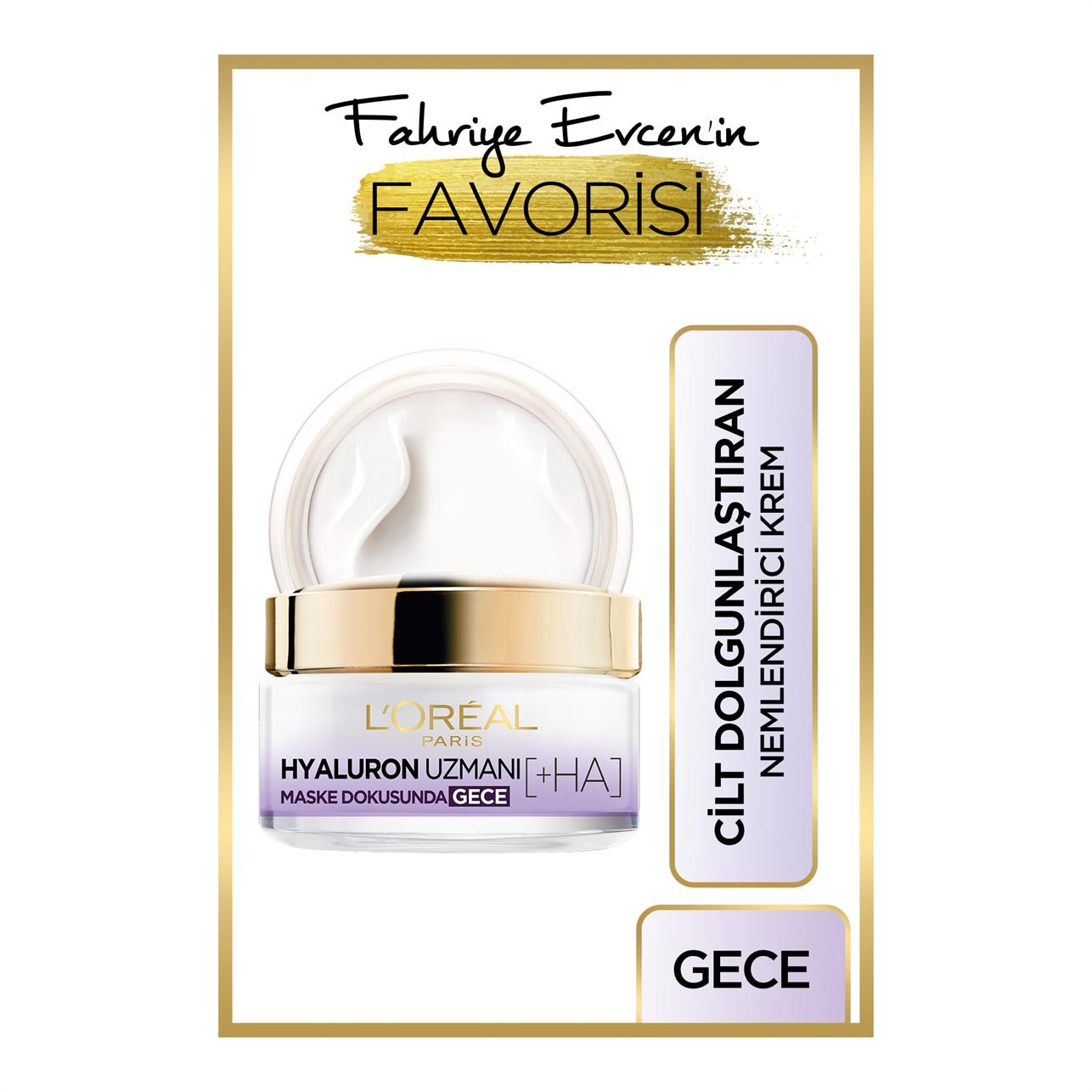 Loreal Paris Hyaluron Uzmanı Cilt Dolgunlaştıran Nemlendirici Gece Bakım Kremi 50 ml