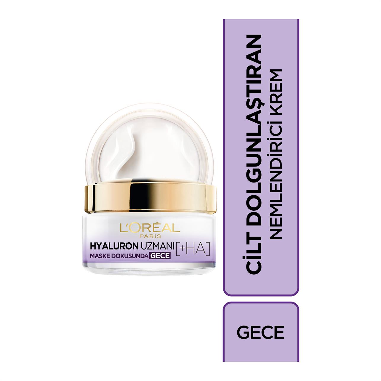 Loreal Paris Hyaluron Uzmanı Cilt Dolgunlaştıran Nemlendirici Gece Bakım Kremi 50 ml
