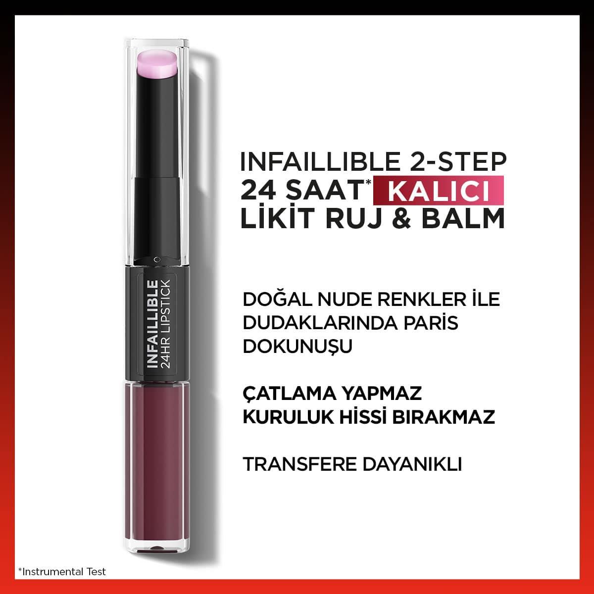 Loreal Paris Infailible 24 Hr Kalıcı Likit Ruj & Balm 215 Wine O 'Clock	