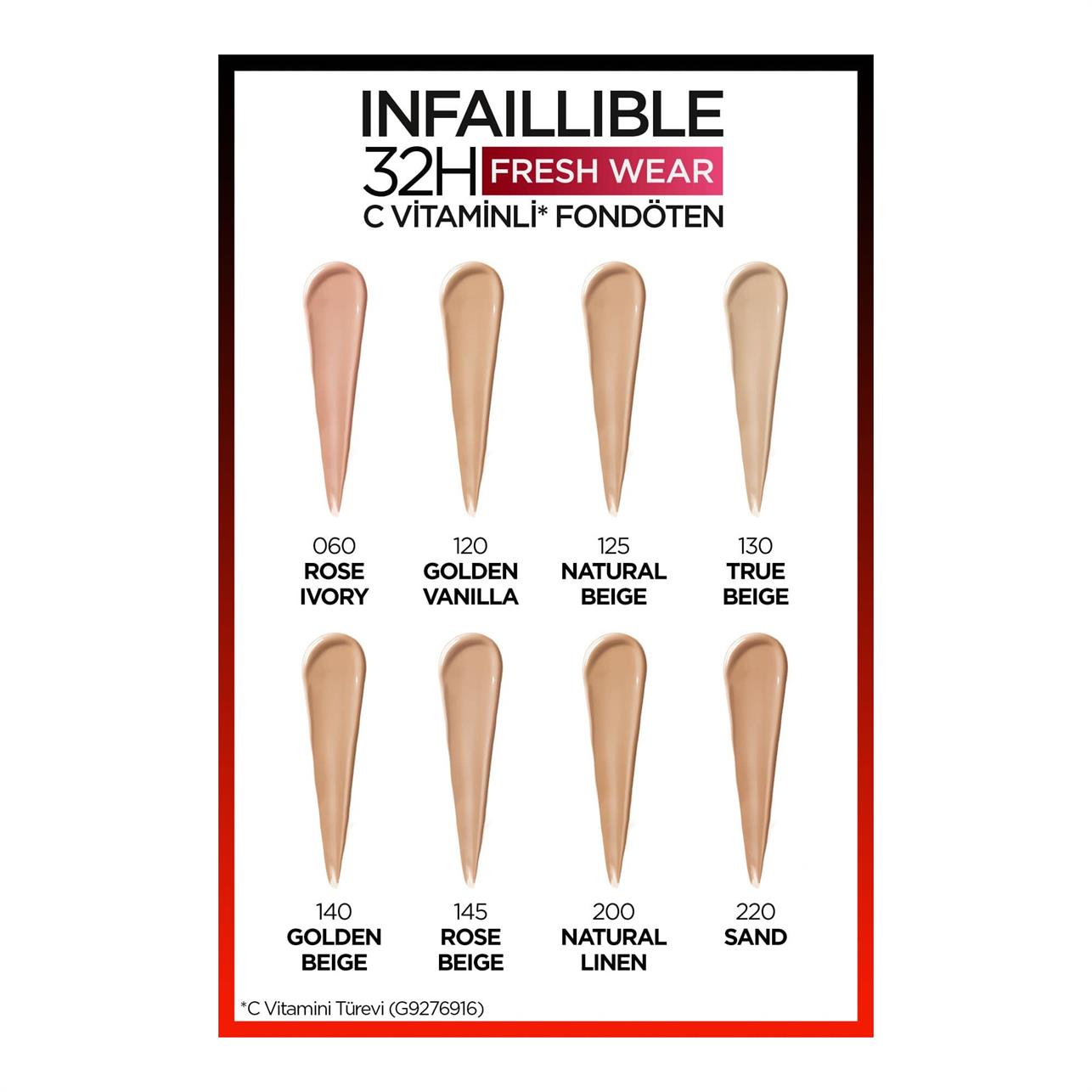 Loreal Paris Infaillible 24H Fondöten 120 Vanilya