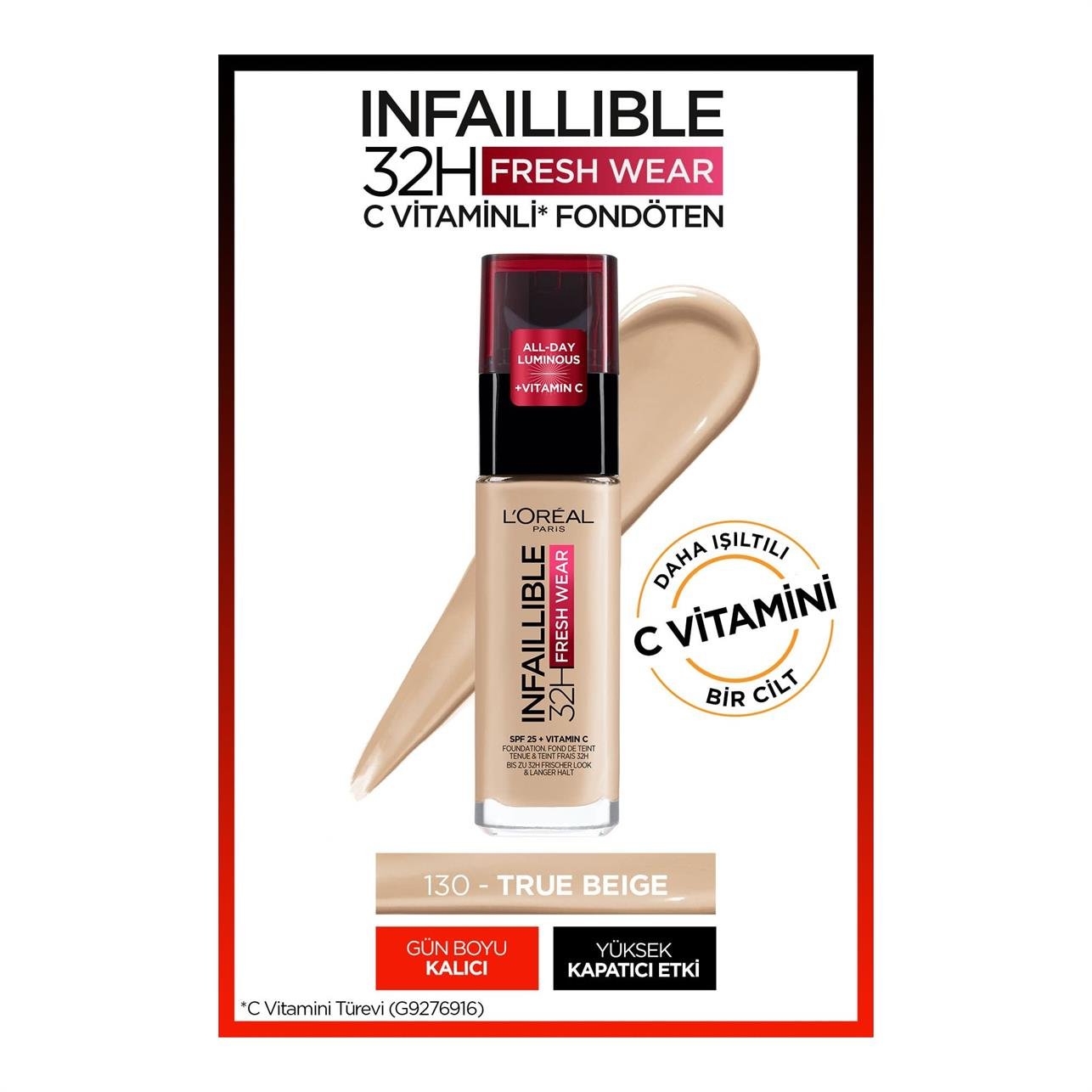 Loreal Paris Infaillible 24H Fondöten 130 Beige Peau
