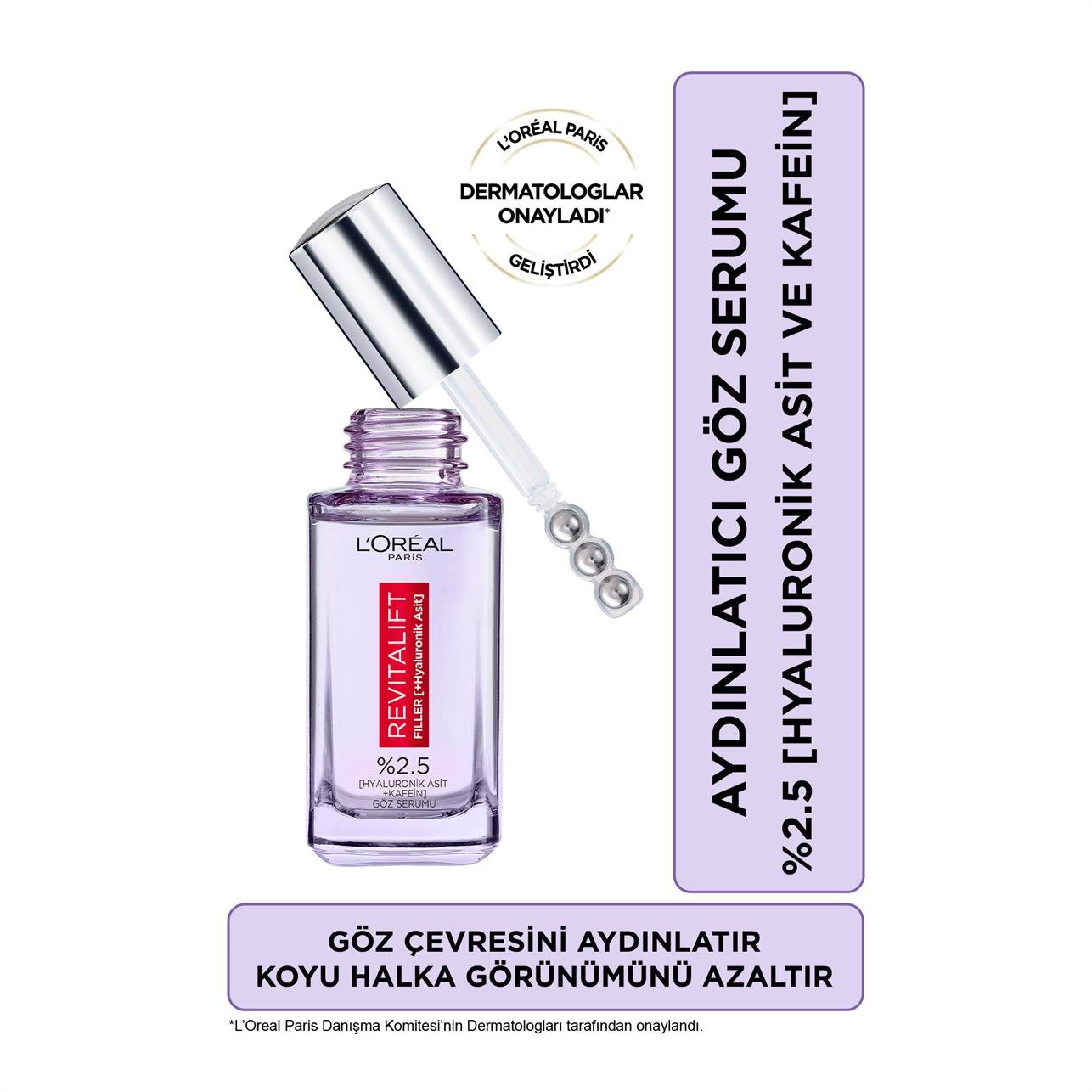 Loreal Paris Revitalift Filler Saf Hyaluronik Asit+ Kafein Kırışıklık Karşıtı Göz Serumu 20ml