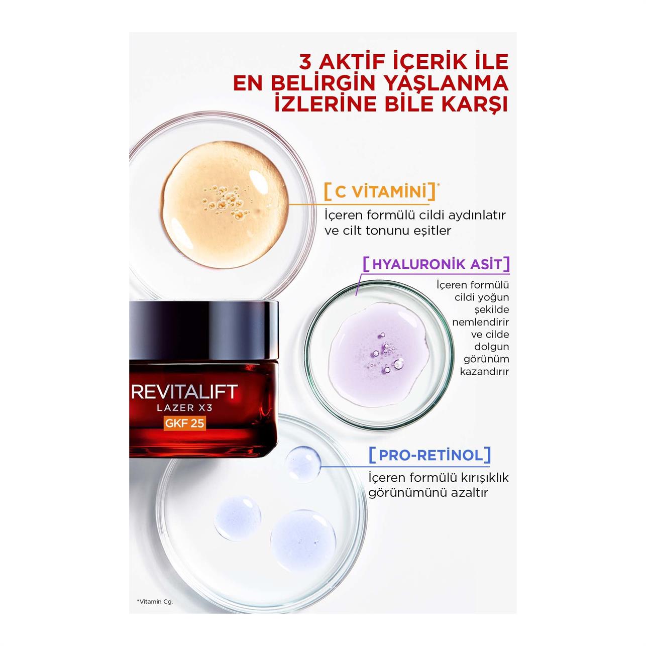 Loreal Paris Revitalift Lazer x3 Spf 20 Leke ve Kırışıklık Karşıtı Bakım Kremi 