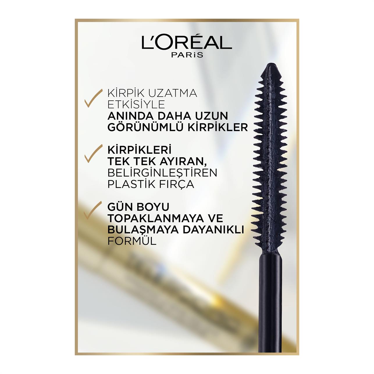 Loreal Paris Telescopic Gold Uzun Görünüm Maskara Siyah