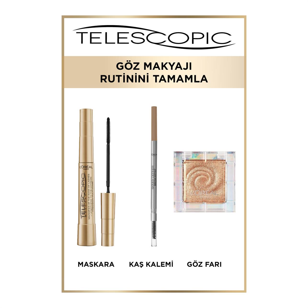 Loreal Paris Telescopic Gold Uzun Görünüm Maskara Siyah