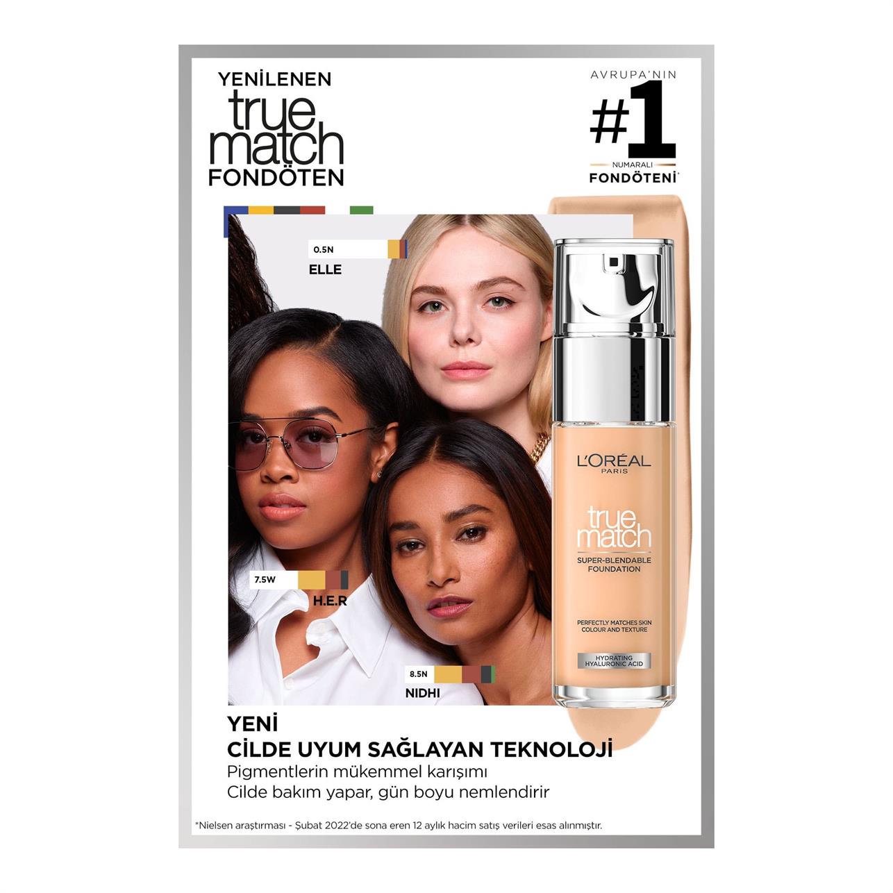 Loreal Paris True Match Fondöten 1.N Ivoire 