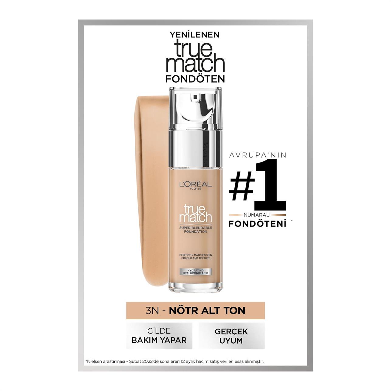 Loreal Paris True Match Fondöten 3.N Beige Creme