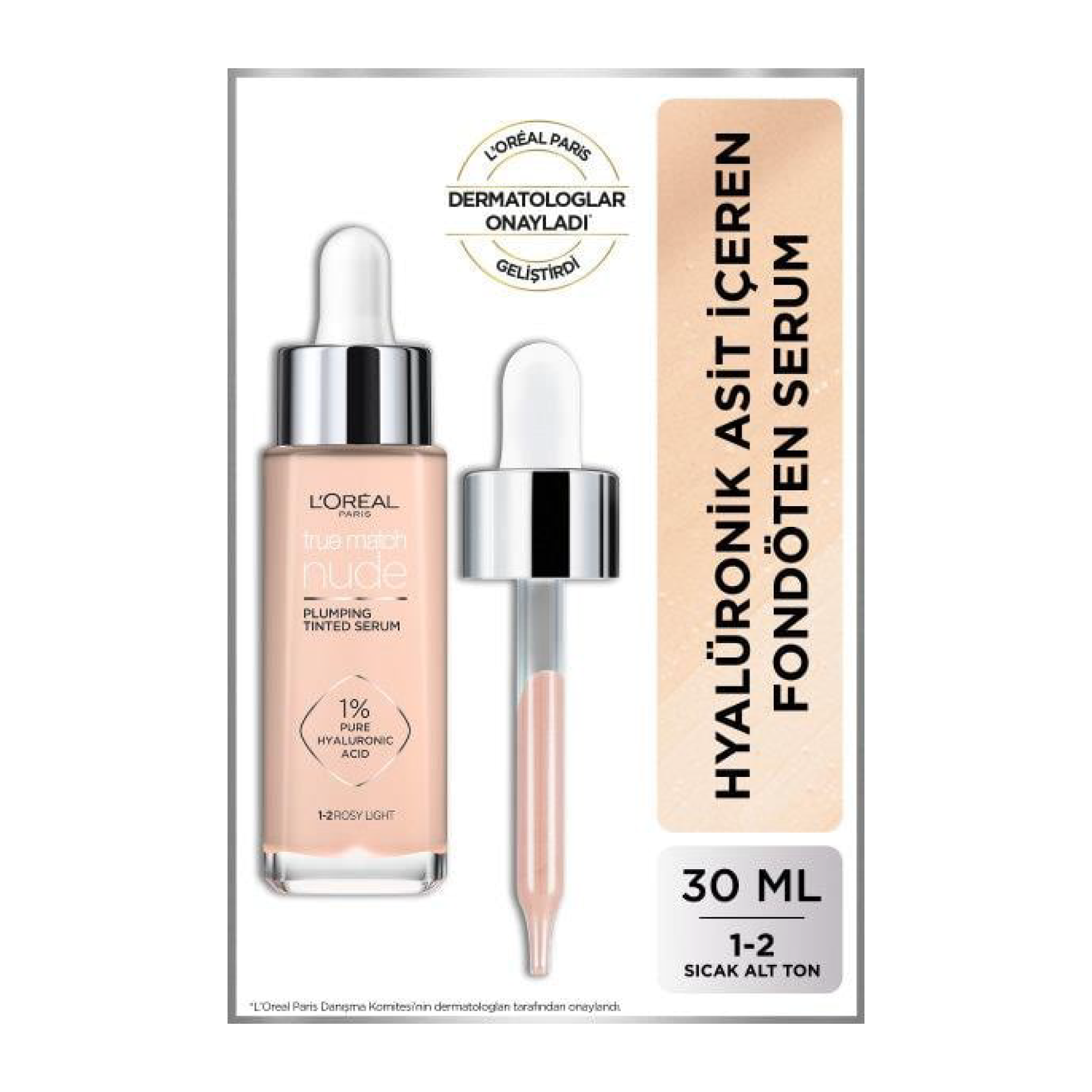 Loreal Paris True Match Nude Serum Fondöten No: 1-2  Rosy Light 