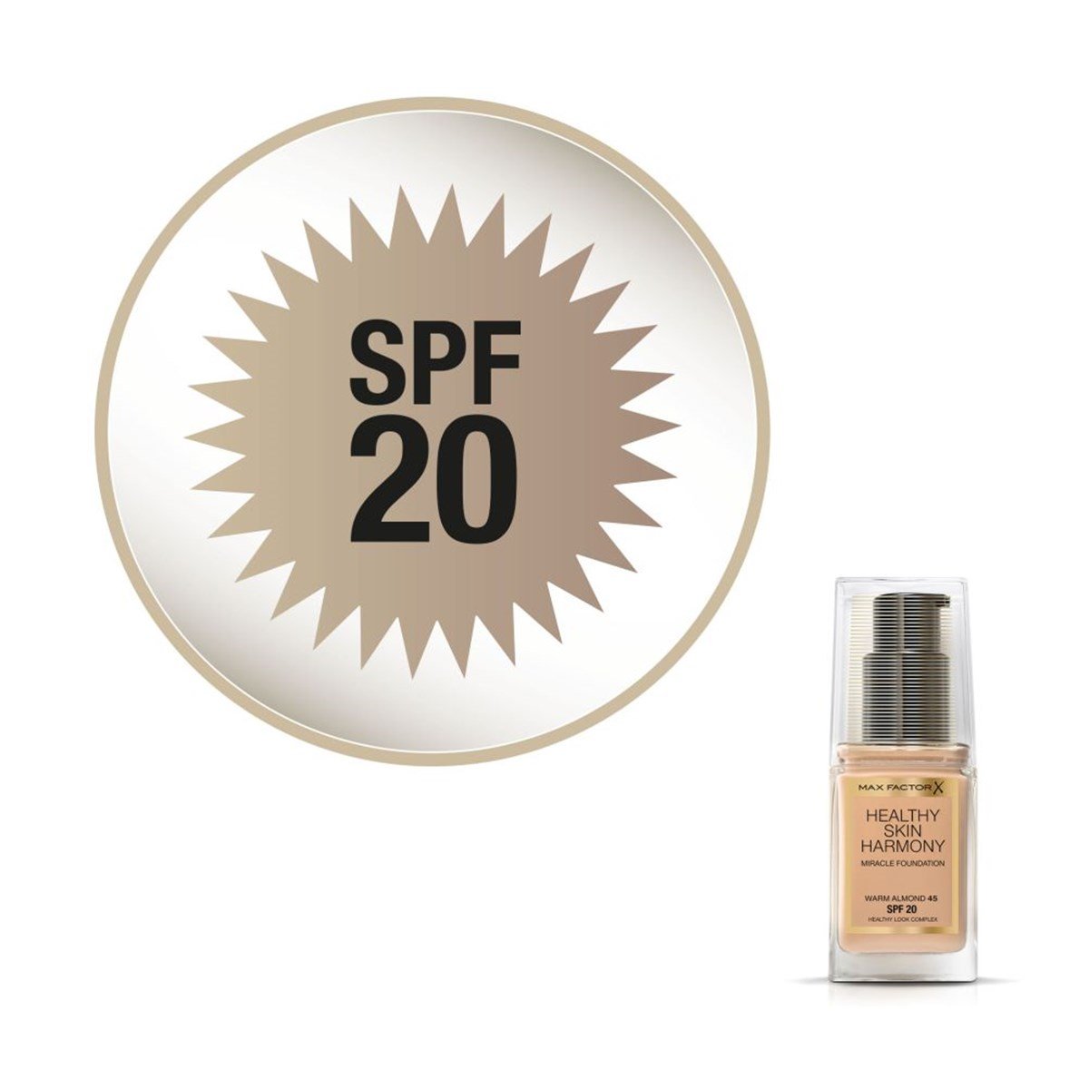 Max Factor Healthy Skin Harmony Miracle Foundation Fondöten 45 Warm Almond