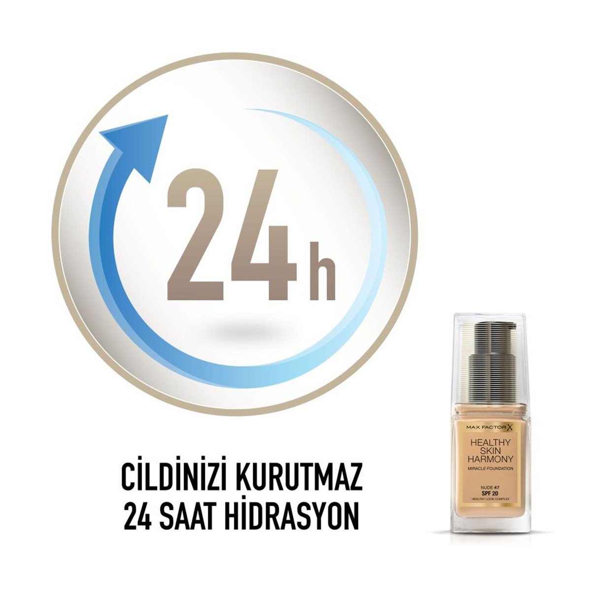 Max Factor Healthy Skin Harmony Miracle Foundation Fondöten 47 Nude