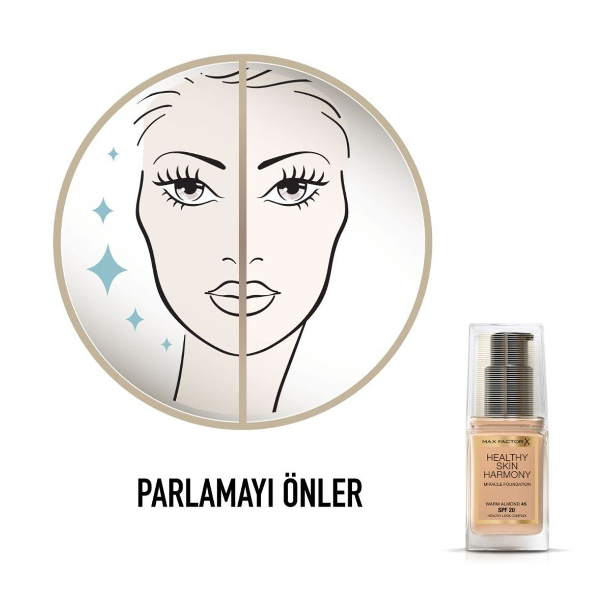 Max Factor Healthy Skin Harmony Miracle Foundation Fondöten 45 Warm Almond