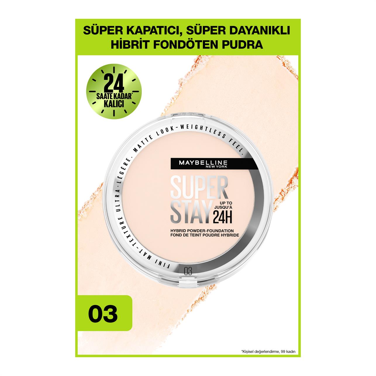 Maybelline New York Super Stay Hibrit Pudra-Fondöten 03