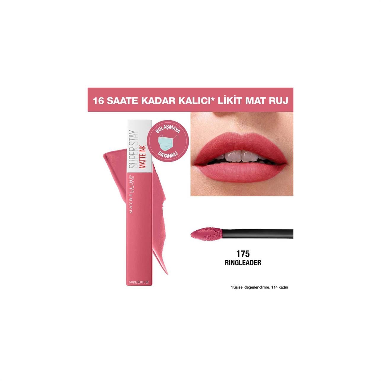 Maybelline New York Super Stay Likit Mat Ruj 175- Ringleader