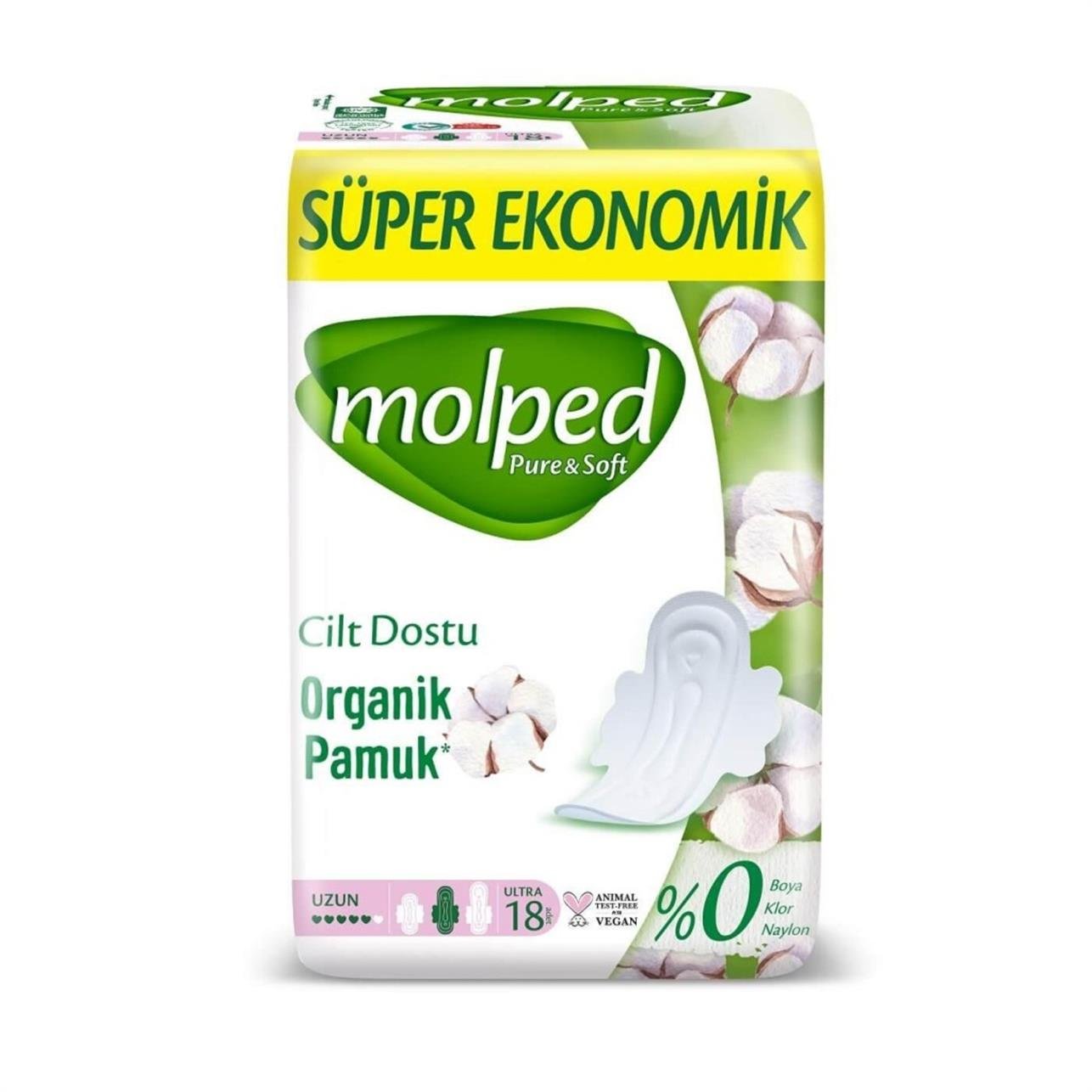 Molped Pure & Soft Super Ekonomik Ped Uzun 18'li