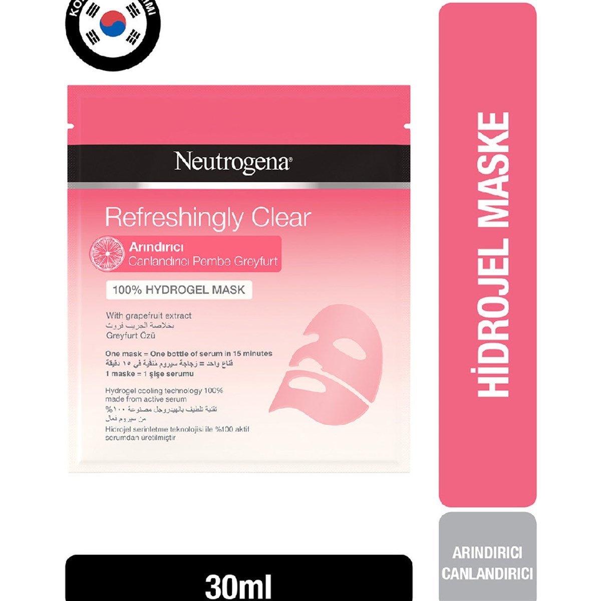 Neutrogena Kağıt Maske Refreshingly Clear Arındırıcı Pembe Greyfurt 