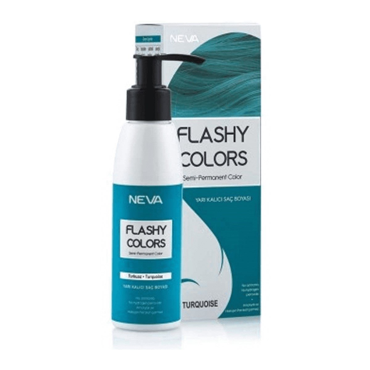 Neva Flashy Colors Yarı Kalıcı Saç Boyası Turkuaz 100 ml 
