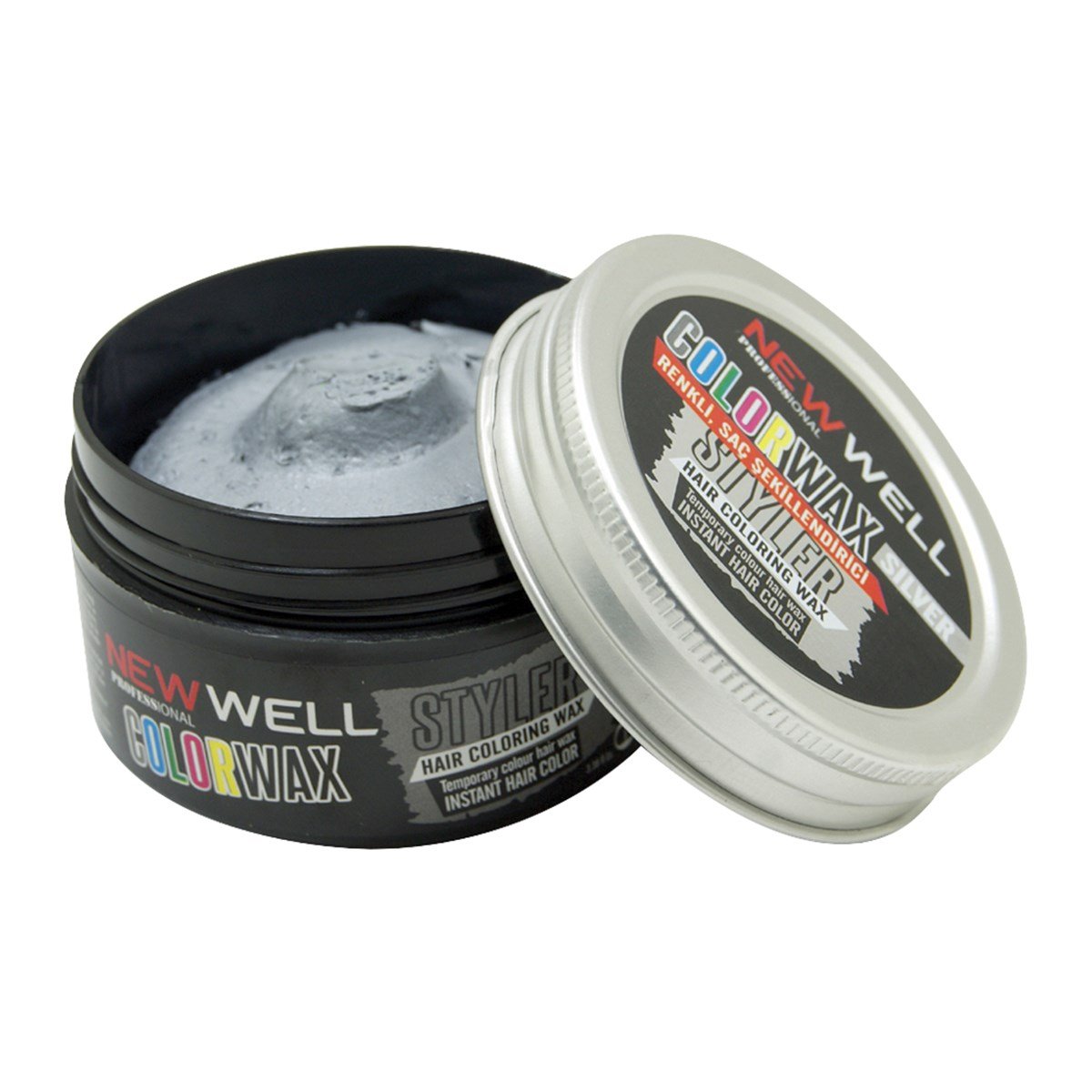 New Well ColorWax Styler Renkli Saç Şekillendirici Silver 100ml