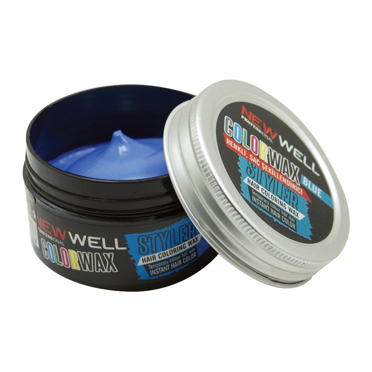 New Well ColorWax Styler Renkli Saç Şekillendirici Blue 100ml