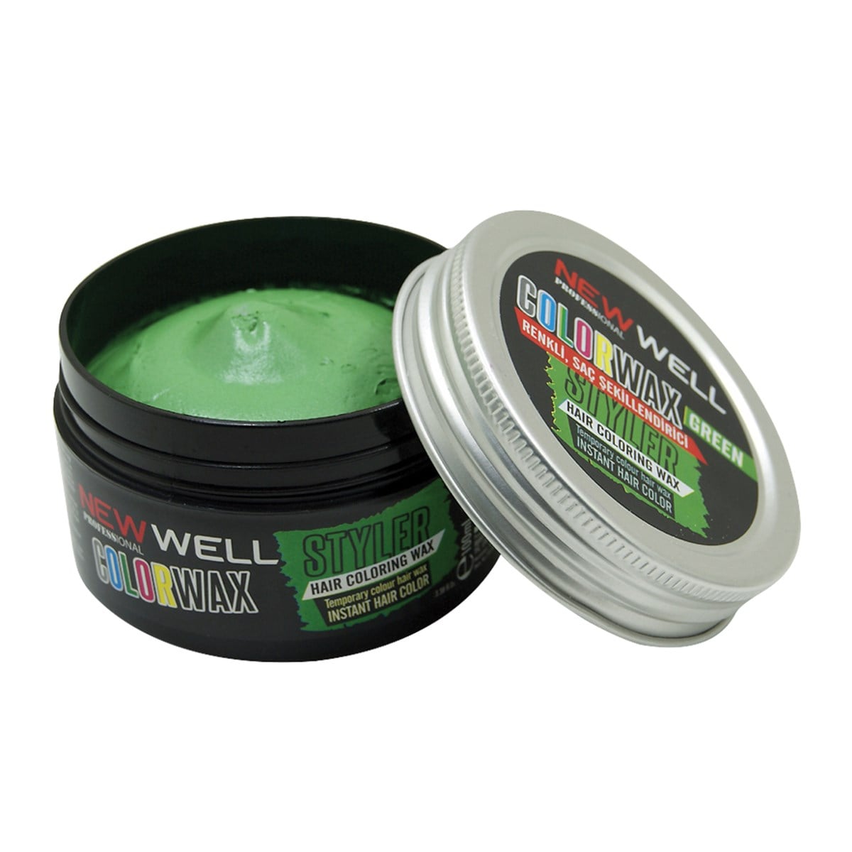 New Well ColorWax Styler Renkli Saç Şekillendirici Green 100ml