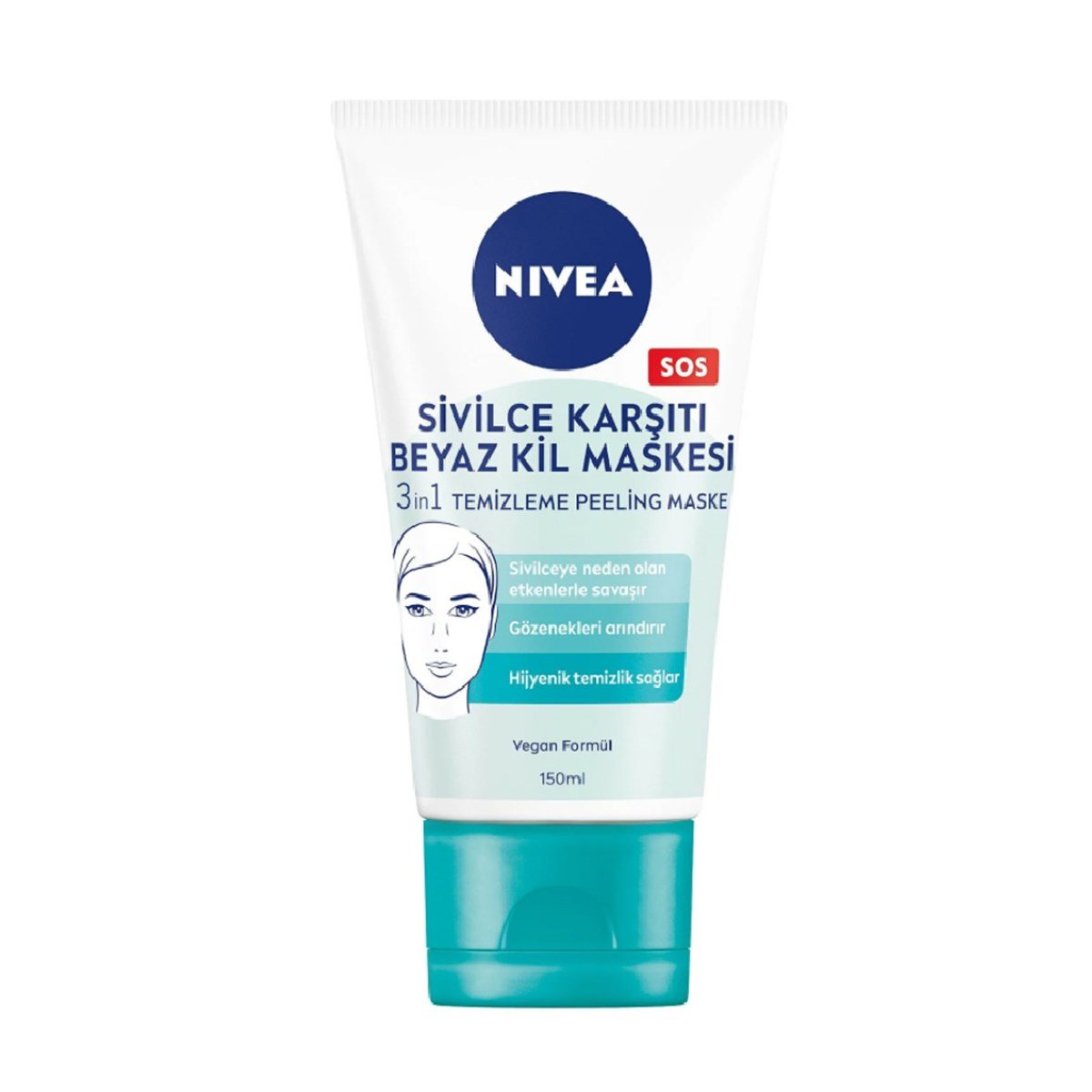 Nivea 3'ü 1 Arada Beyaz Kil Maskesi 150ml