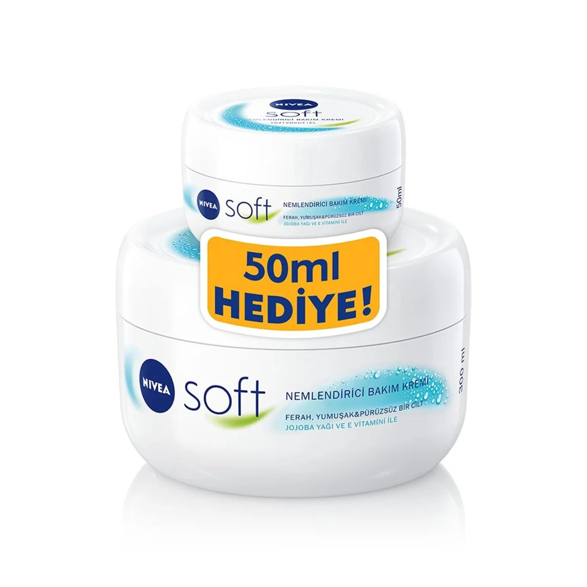 Nivea Bakım Kremi Soft Nemlendirici 300 ml + Nivea Bakım Kremi Soft Nemlendirici 50 ml Hediyeli