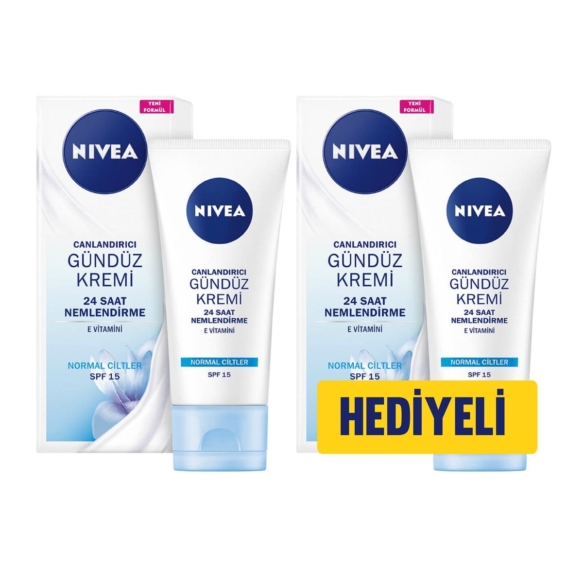 Nivea Canlandırıcı Gündüz Kremi Yoğun Nemlendirme SPF 15 50ml Normal Ciltler+Nivea Canlandırıcı Gündüz Kremi Yoğun Nemlendirme SPF 15 50ml Normal Ciltler Hediyeli