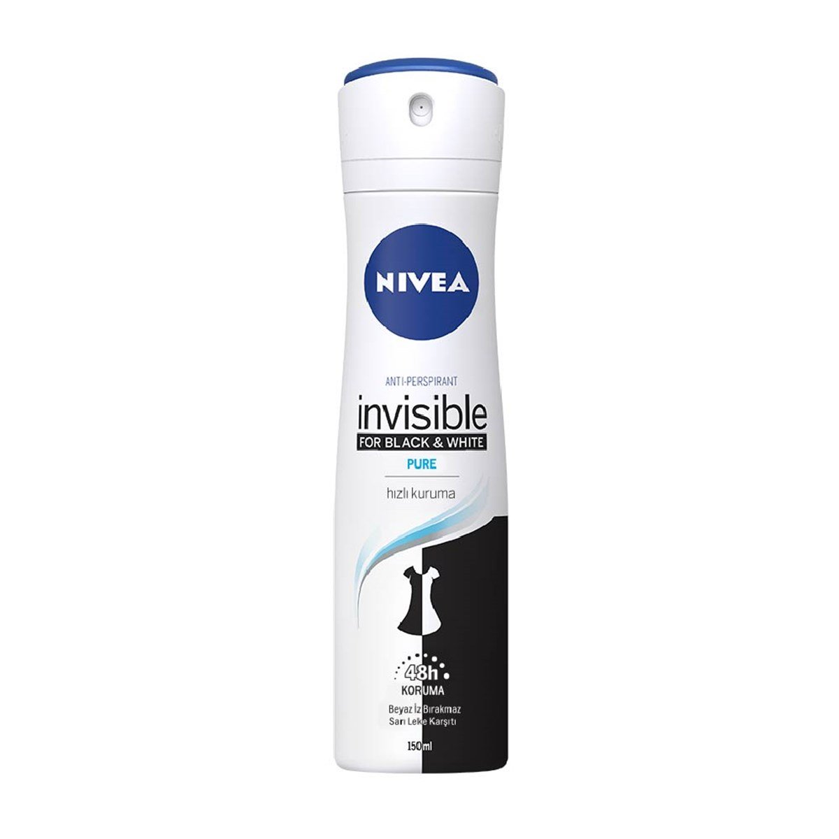 Nivea Invisible Black&White Pure Deodorant Sprey Kadın 150 ml