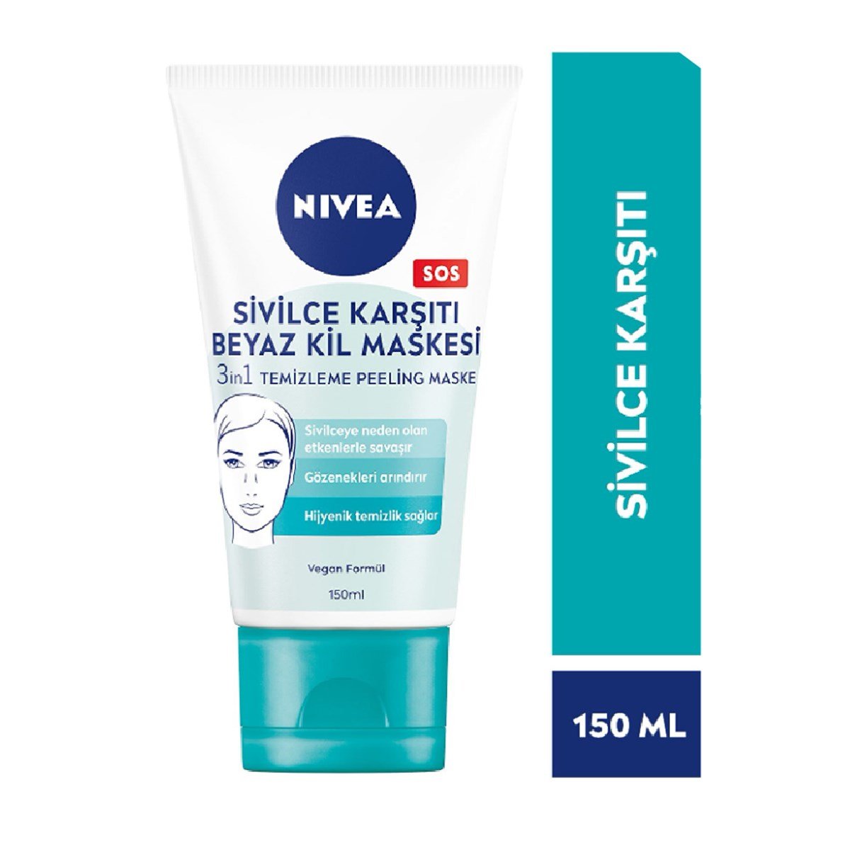 Nivea Sivilce Karşıtı Beyaz Kil Maskesi 3'ü 1 Arada 150ml