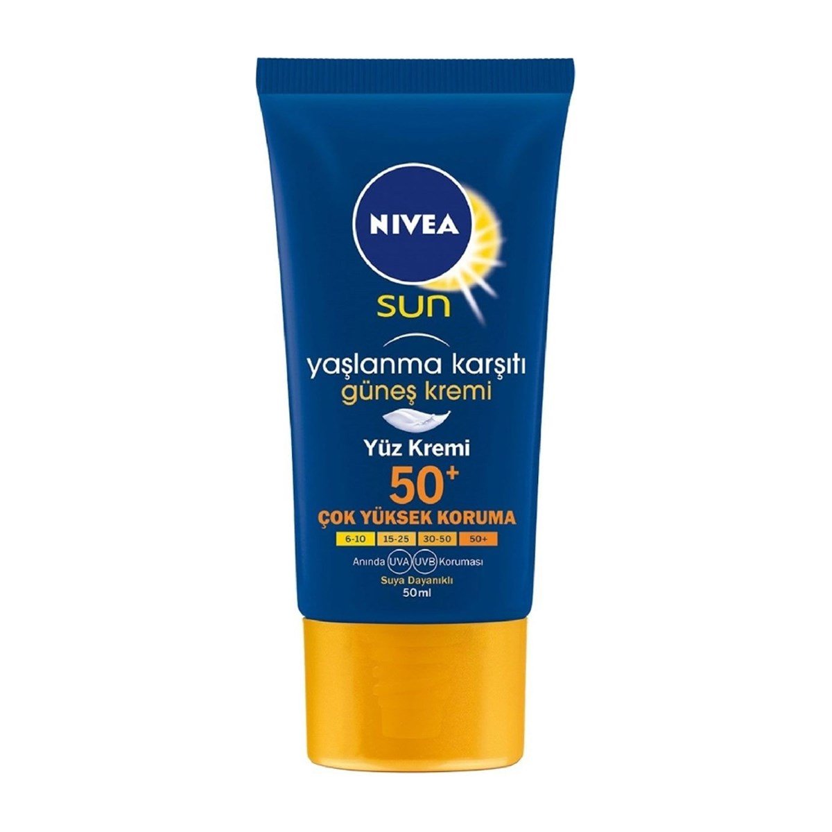 Nivea Sun Yaşlanma Karşıtı Güneş Koruyucu Yüz Kremi Spf 50+ 50 ml.