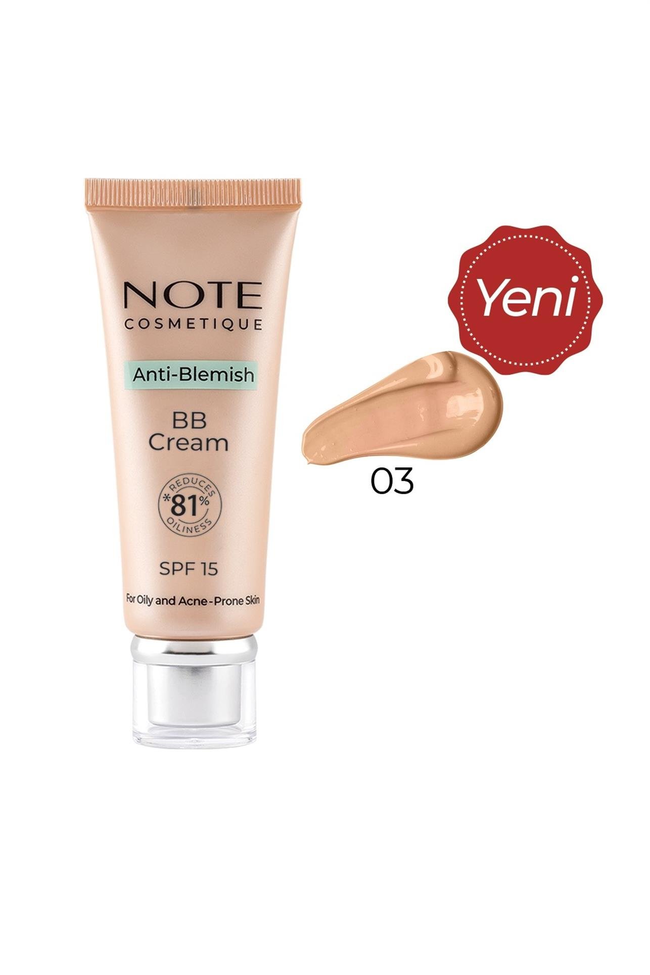 Note Anti - Blemish BB Cream - Akneye Yatkın Ciltler 03 Natural Beige 
