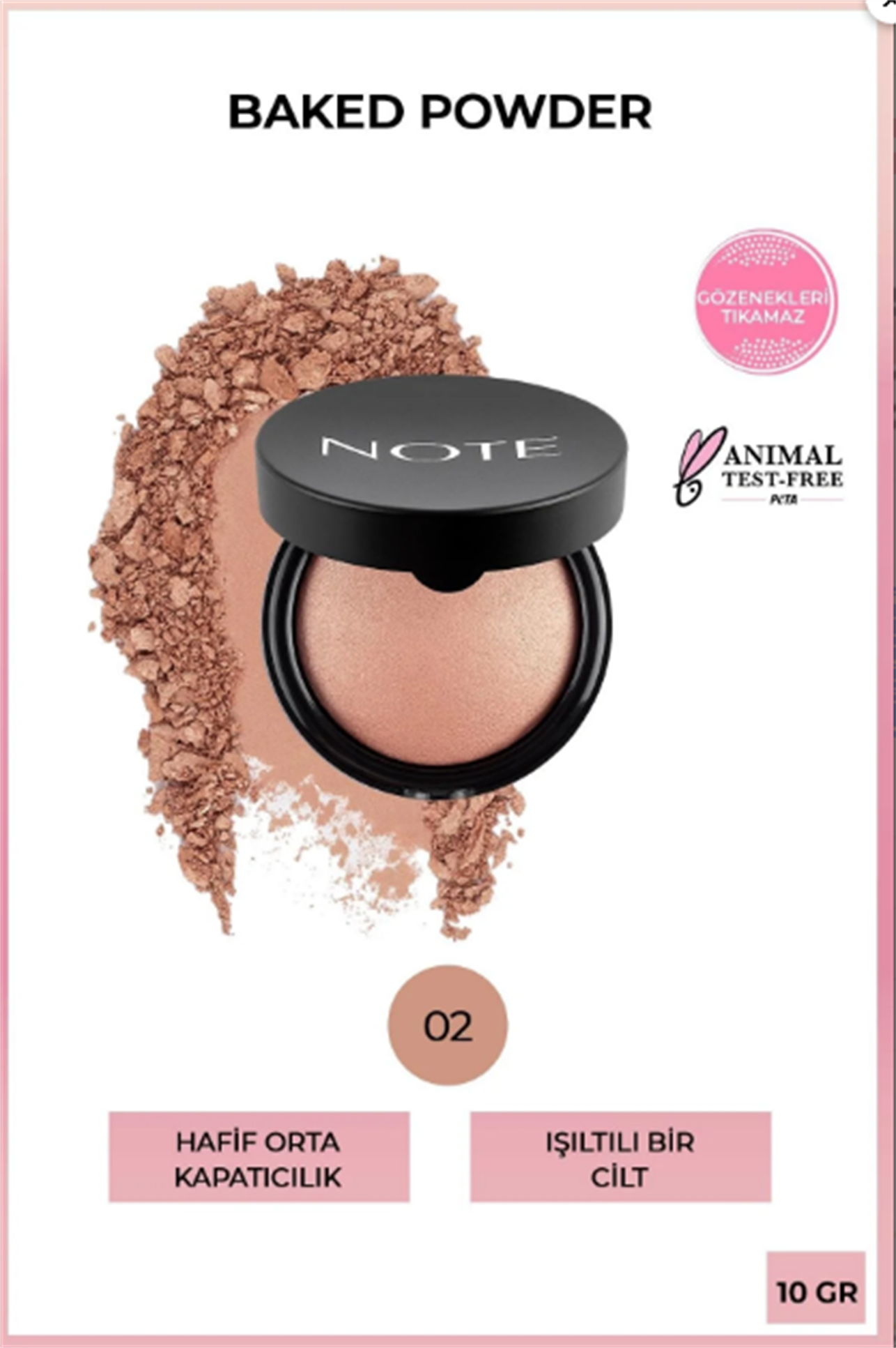 Note Baked Powder Pudra 02 Honey Warm