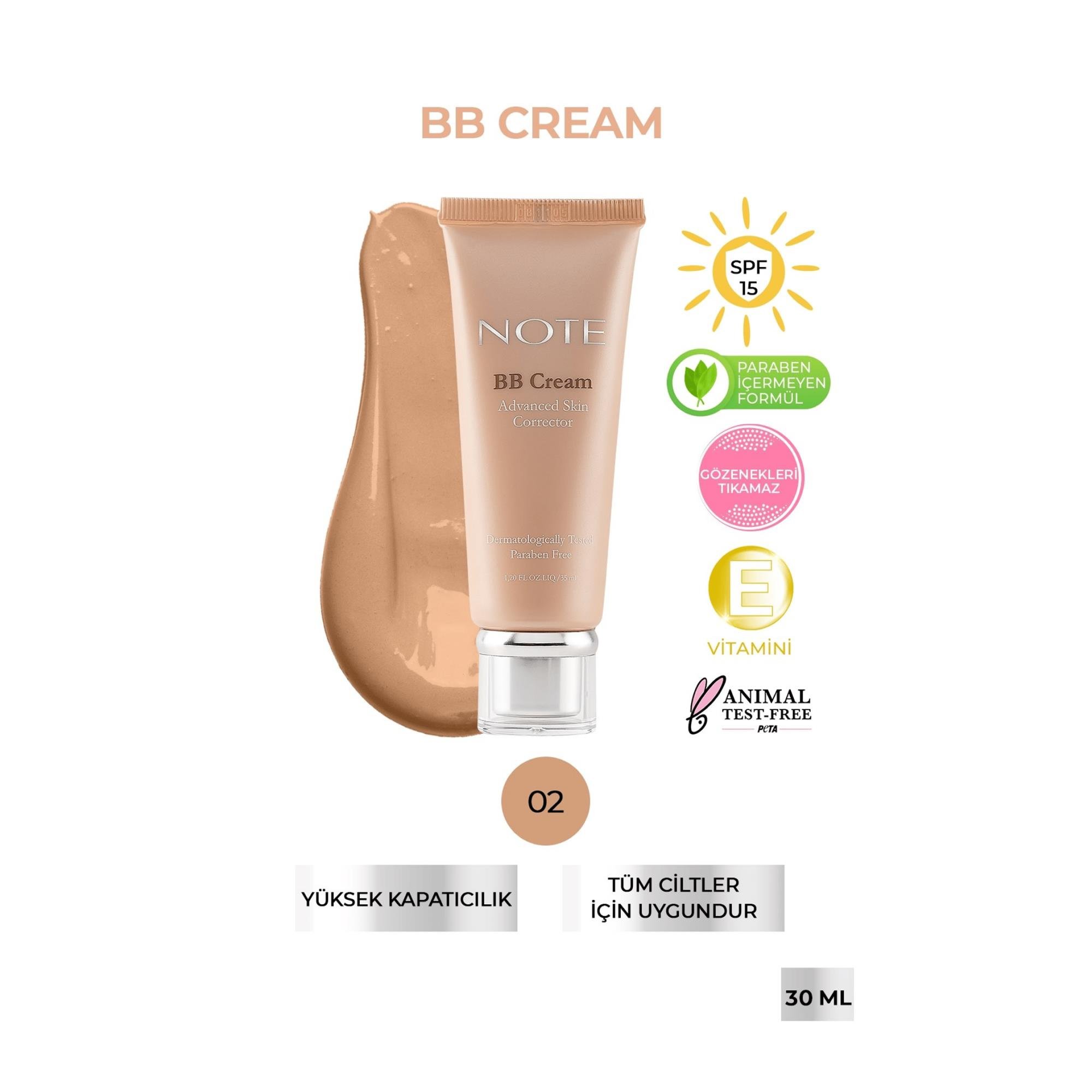 Note BB Cream Advanced Skin Corrector BB Krem n'02