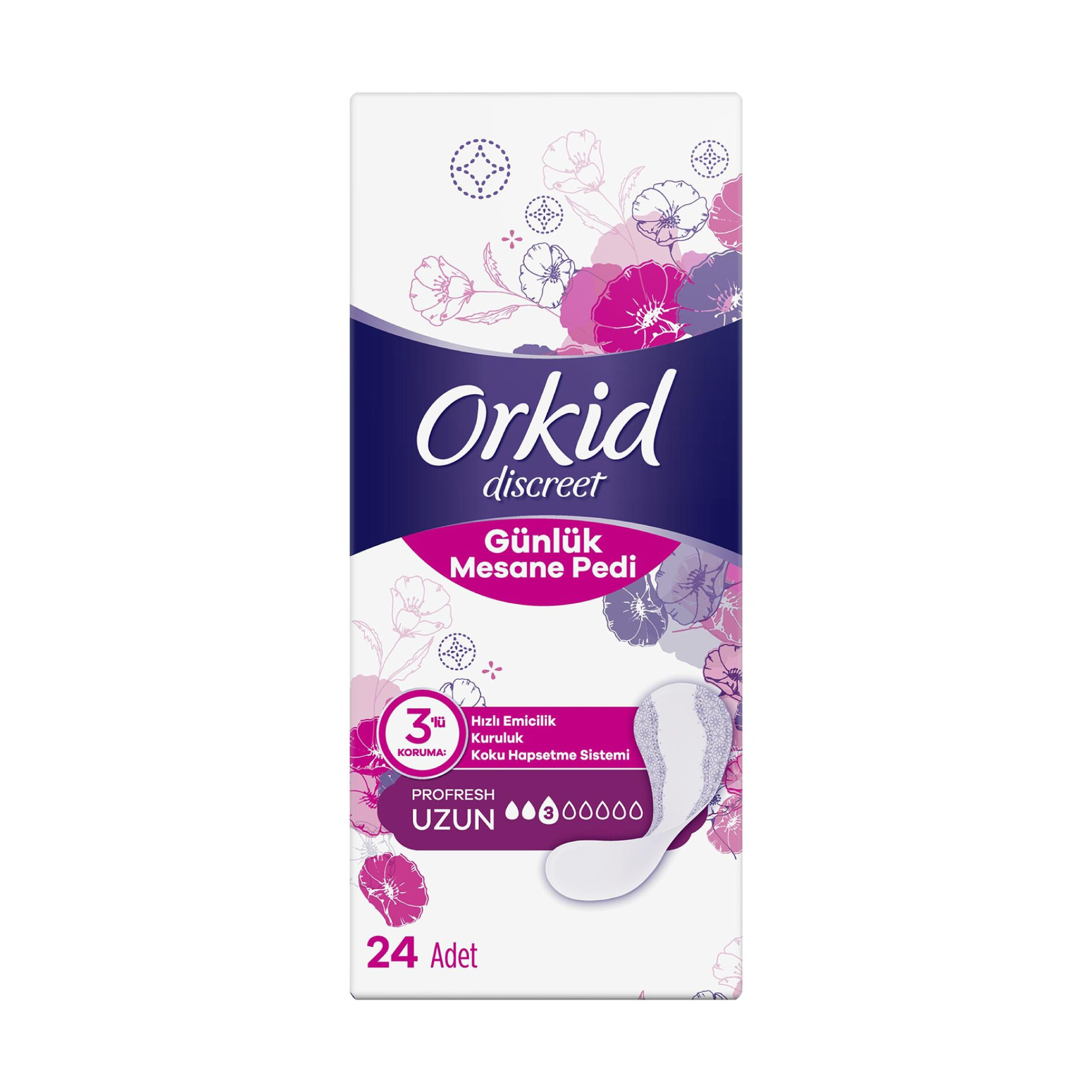 Orkid Discreet Profresh Günlük Mesane Pedi Uzun 24'lü