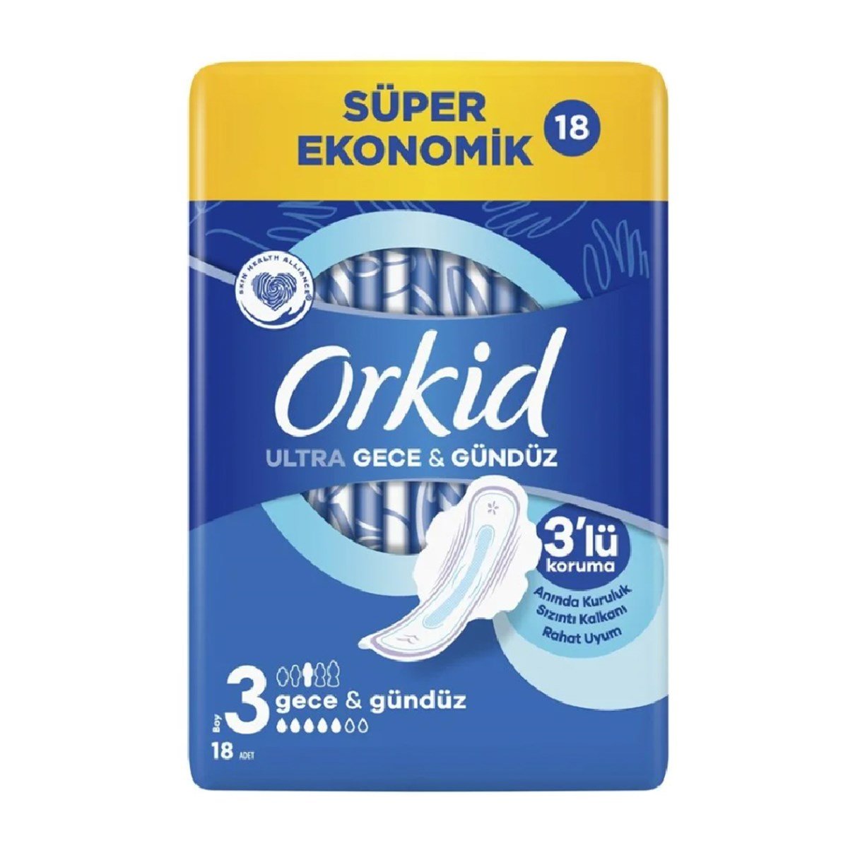 Orkid Ultra Hijyenik Ped Gece 18'li