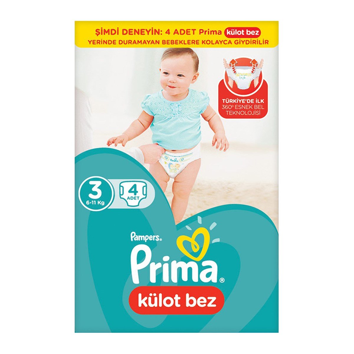 Prima Külot Bez 4'lü Deneme Paketi 3 Yaş/6-11 kg